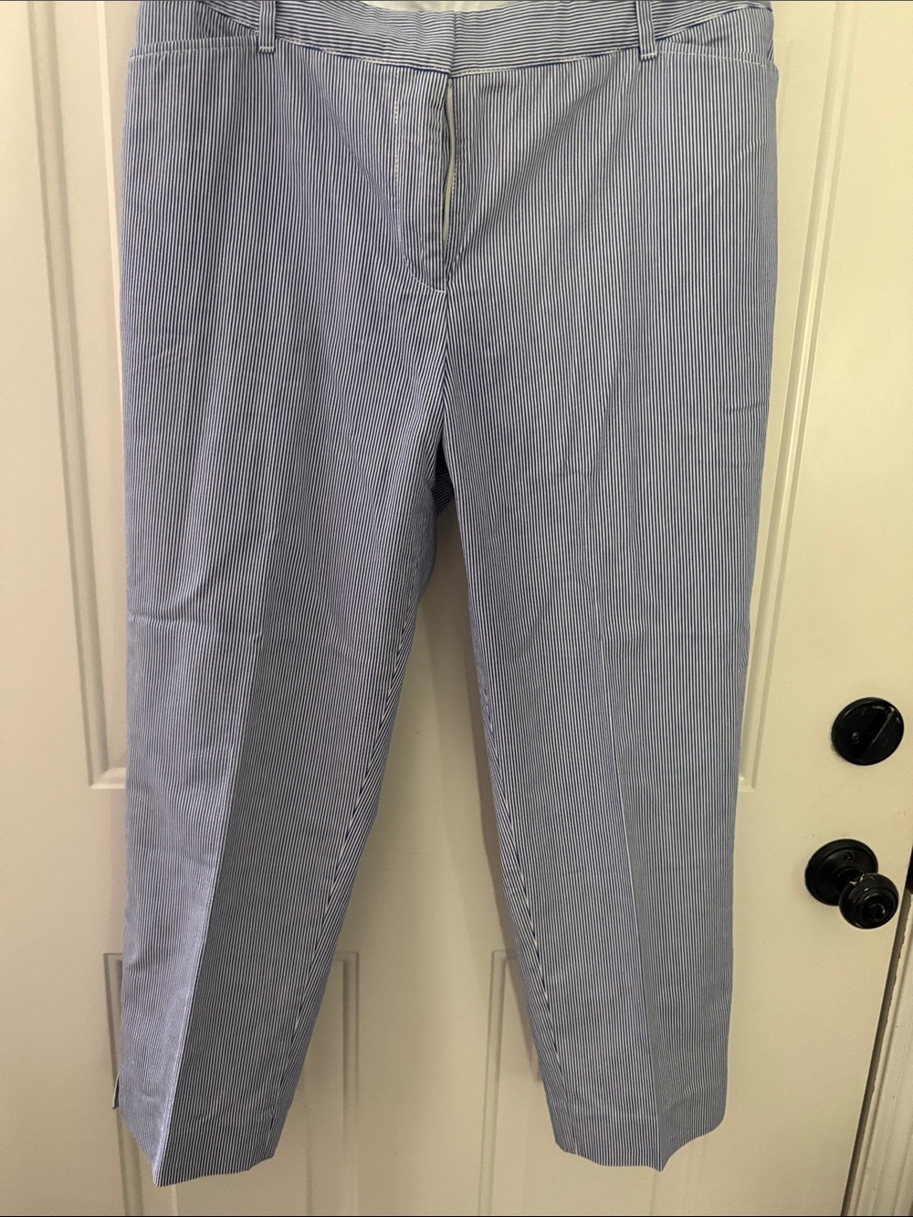 Talbots Perfect Crop Classic Blue & White Pinstripe Women’s chinos